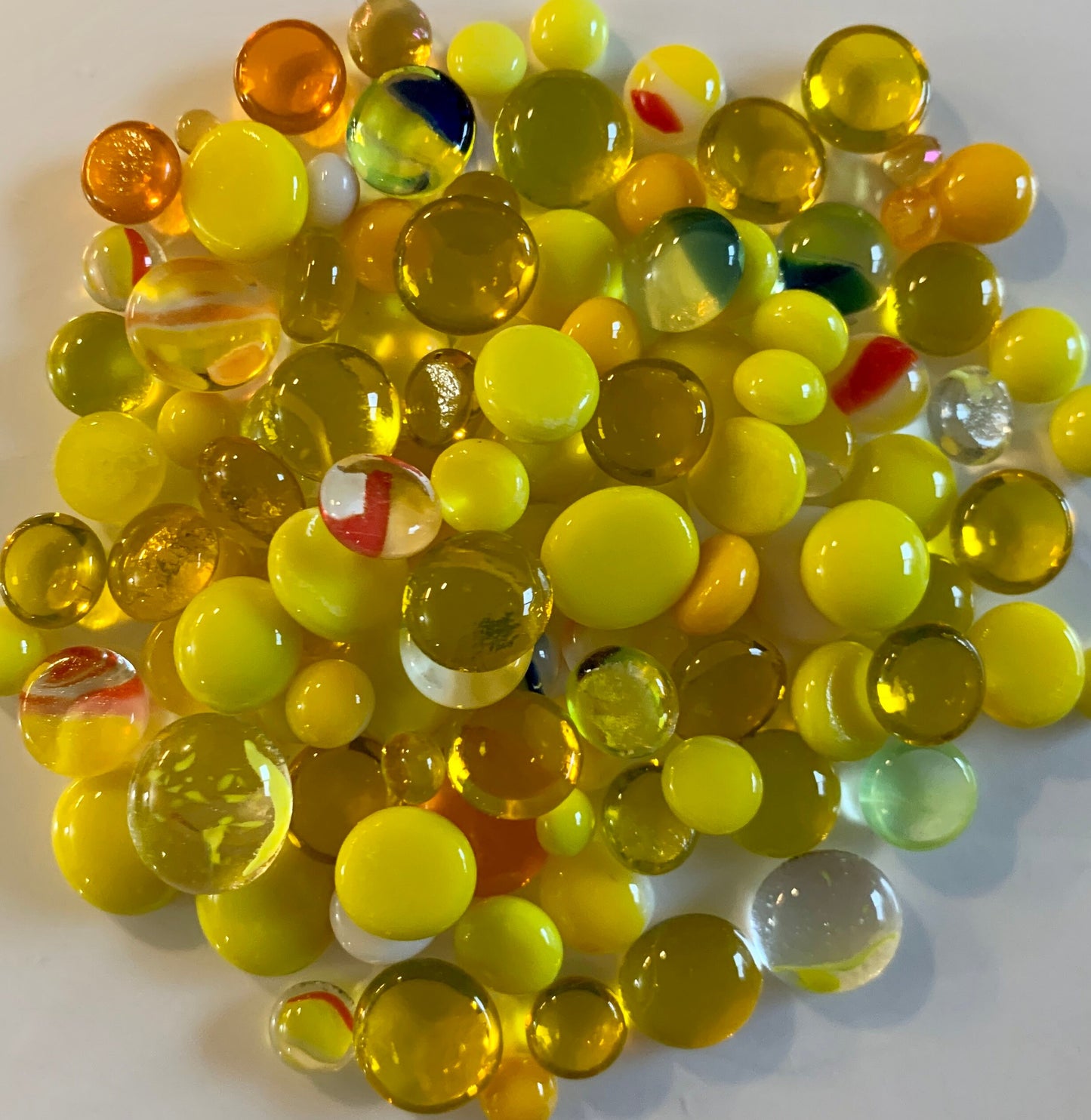 COE 96 Mix of Yellow Mosaic Glass Dots