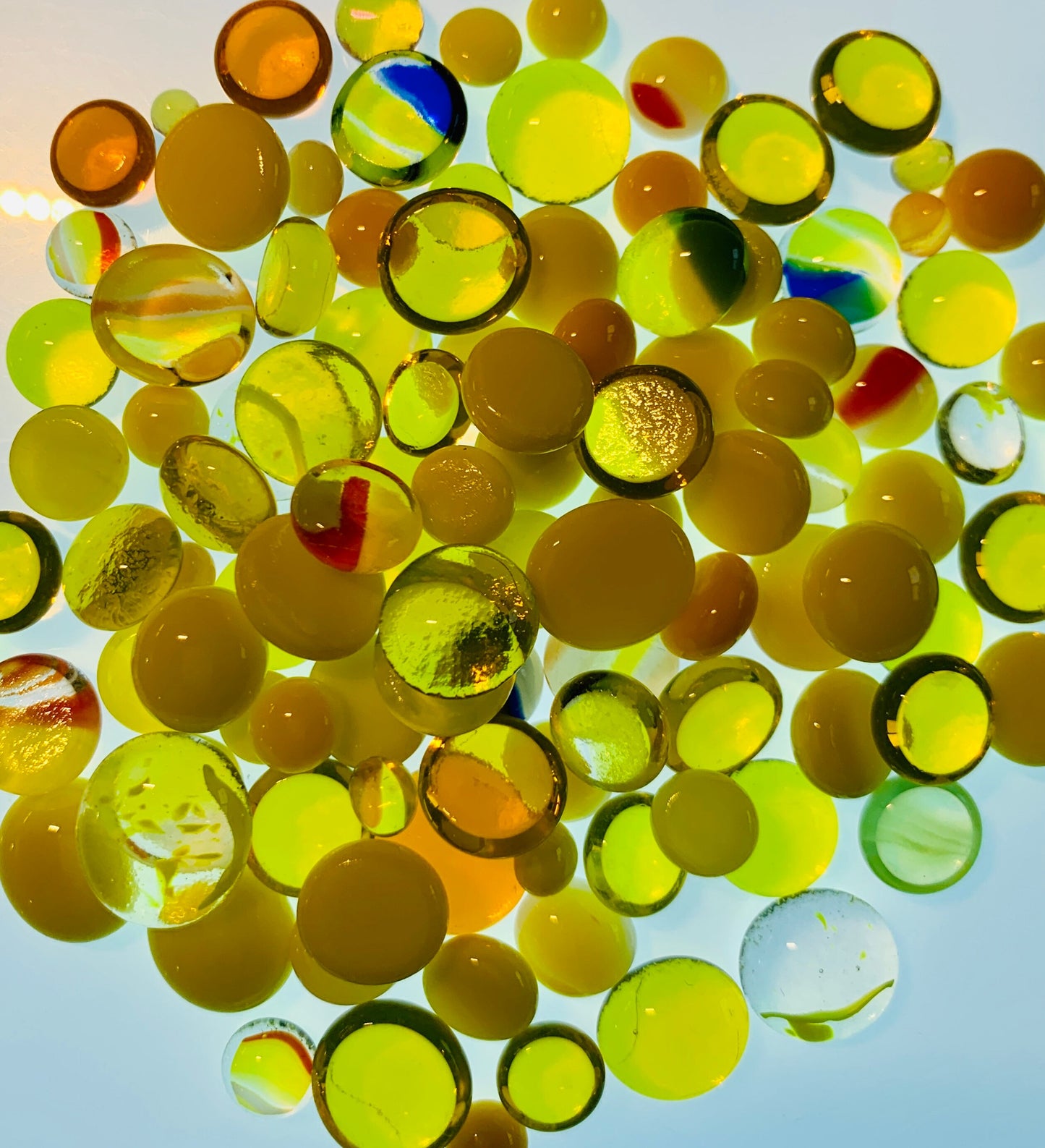 COE 96 Mix of Yellow Mosaic Glass Dots