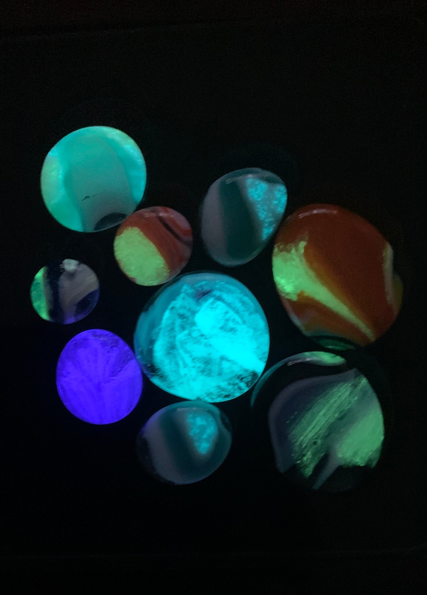 90COE 3 ounce mix of GeoGlows/ Cabochons