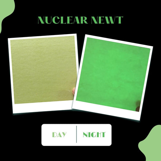 COE 90 / Green Glow in the Dark sheet glass/ Green during day and glows Green at night!/ Nuclear Newt