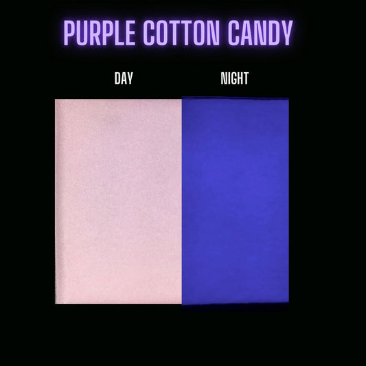 COE 90 / Purple  Glow in the Dark sheet glass/ Pink during the day, purple glow at night/Purple Cotton Candy