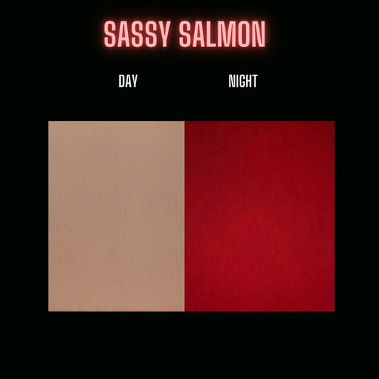 STAINED GLASS  / RED glow in the dark sheet glass/ Sassy Salmon